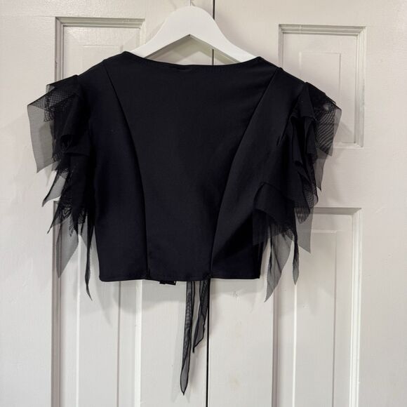 J. Valentine Dolls Kill 2pc. Outfit Black Corset Tulle Mesh Nylon Spandex XS/S - Picture 8 of 15